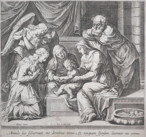 Mystic Marriage of St. Katherine, after Titian by Pieter de Jode I