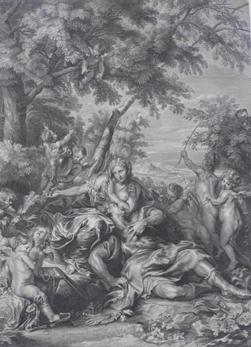 Rinaldo and Armida, after Anthony van Dyck by Pieter de Jode I
