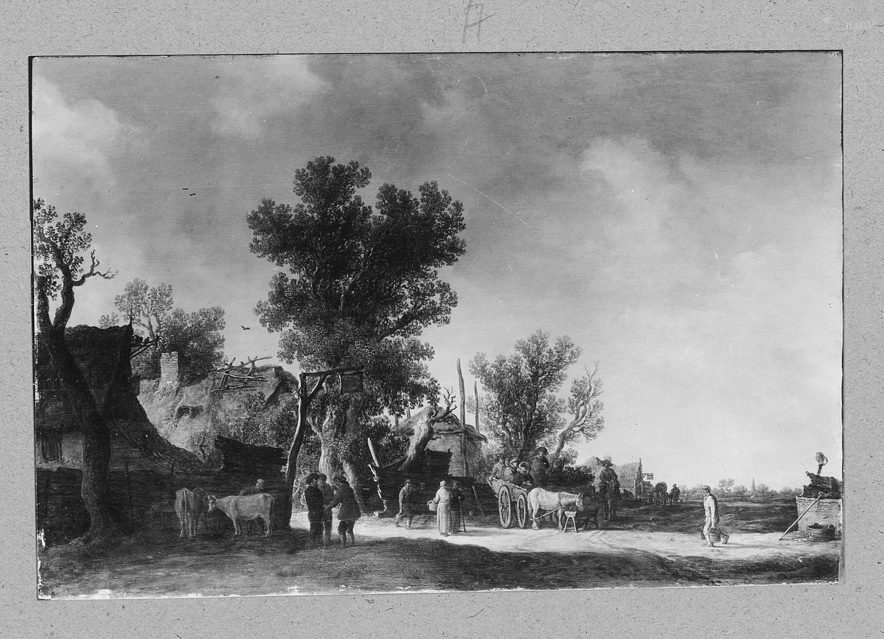 Landscape with farmhouses by Pieter de Neyn