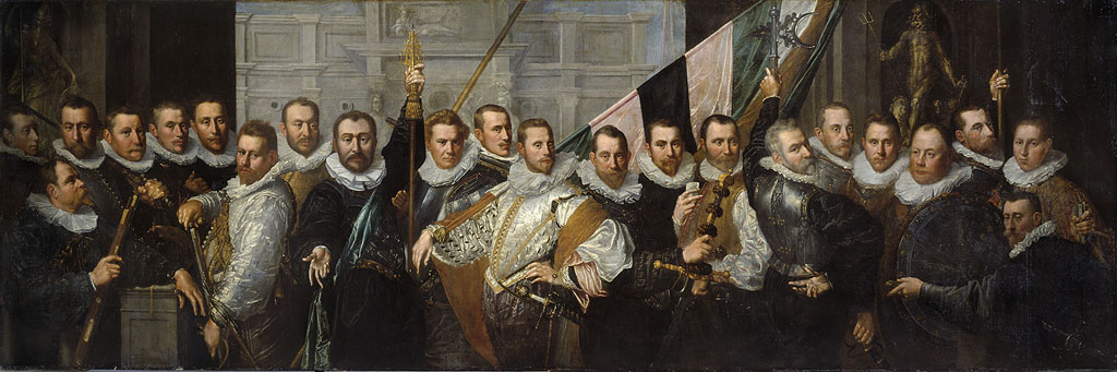 Shooters from the Company of Captain Jacob Gerritsz. Hoing and Luitenant Wybrand Appelman by Pieter Isaacsz