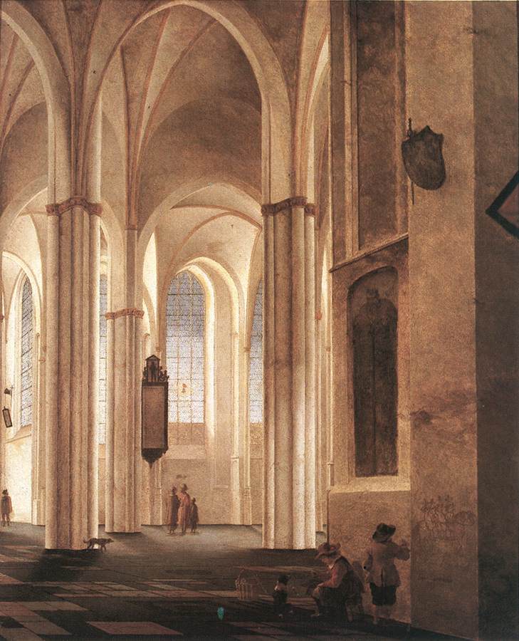 Interior of the Buurkerk in Utrecht by Pieter Jansz. Saenredam