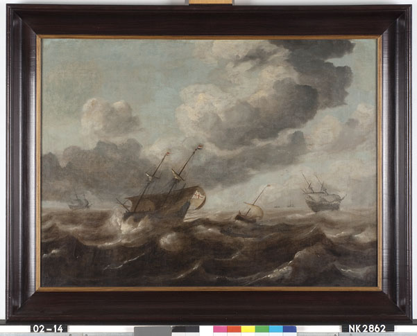 Shipping in choppy waters by Pieter Mulier the Elder