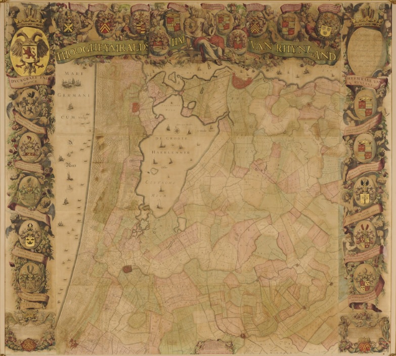 Hoogheemraadschap Rijnland map, 2nd edition, 1687 by Pieter Post
