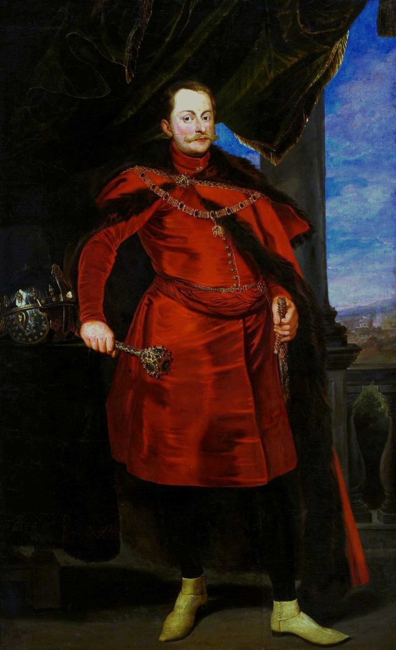 Portrait of Crown Prince Ladislaus Sigismund Vasa in Polish costume. by Pieter Soutman