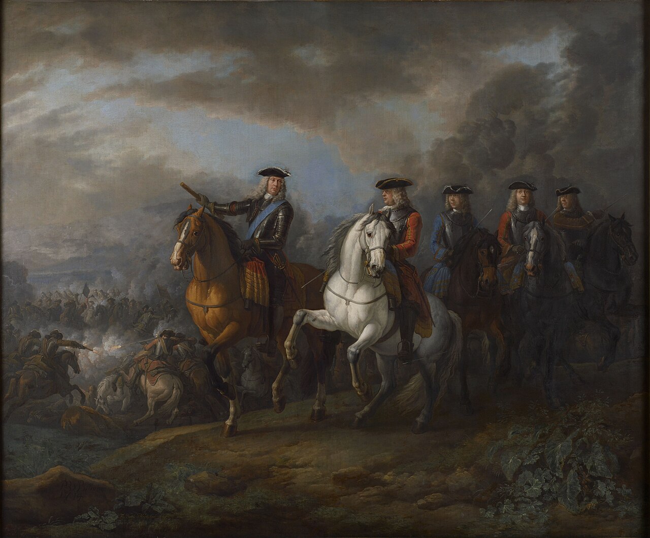 The Duke of Marlborough and the Earl of Cadogan at Blenheim (Hochstadt) by Pieter van Bloemen