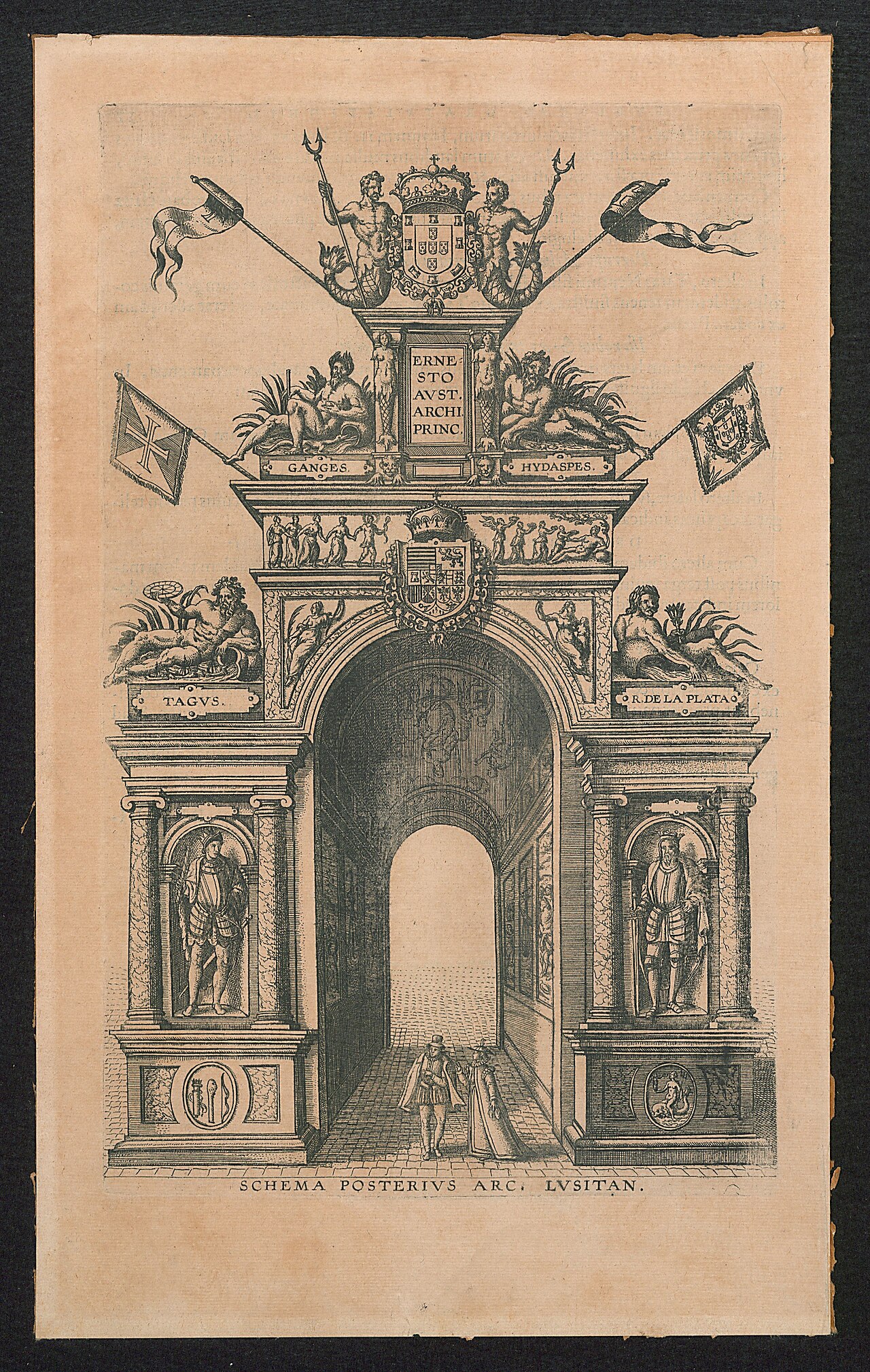 Portugese triomfboog (achterzijde) by Pieter van der Borcht