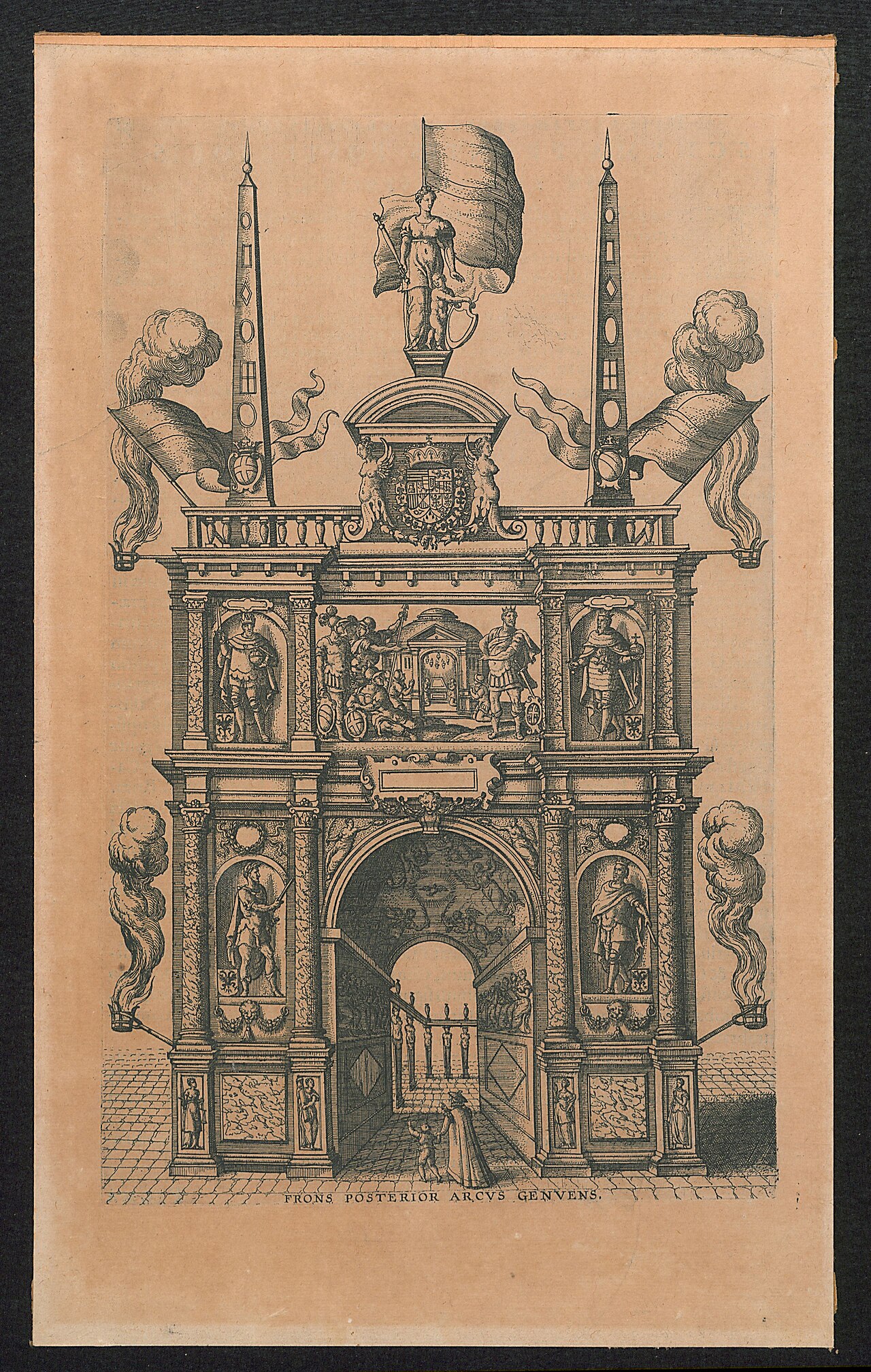 Triomfboog van Genua (achterzijde) by Pieter van der Borcht