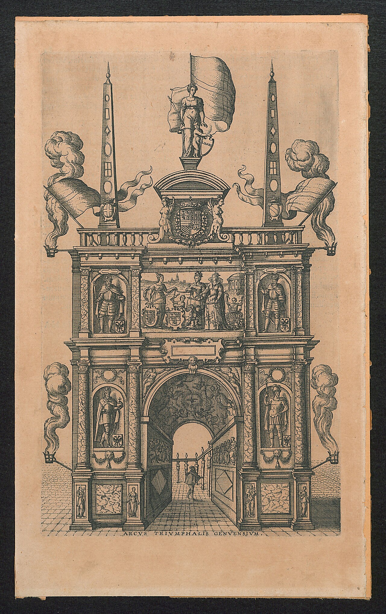 Triomfboog van Genua (voorzijde) by Pieter van der Borcht