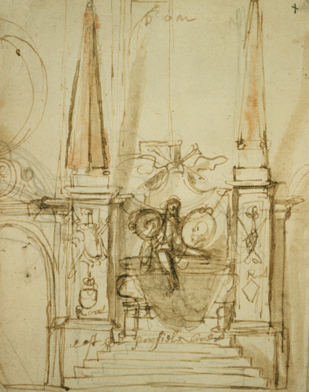 Preliminary sketch for a gravestone with tomb by Pieter Verbrugghen the Elder
