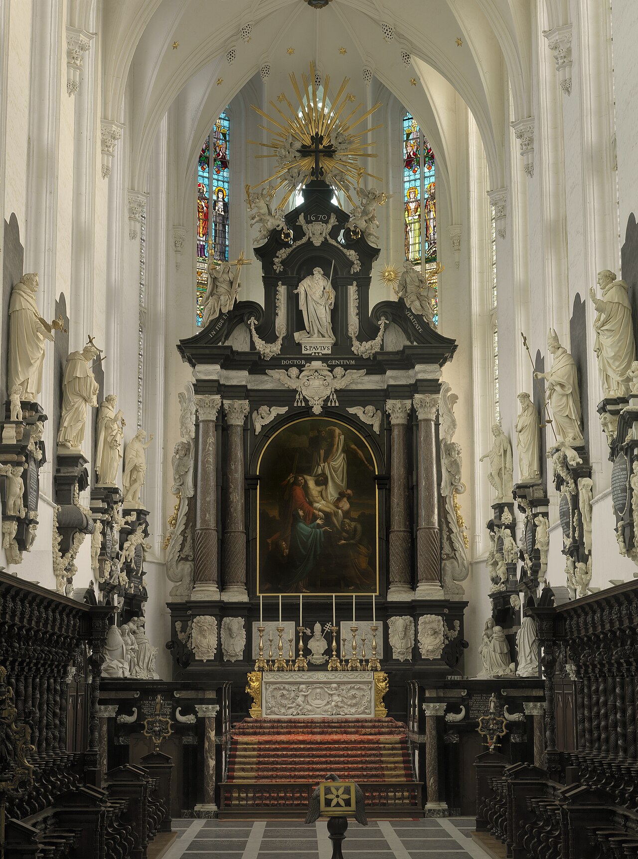 Inside view of Saint Paul's church in Antwerp by Pieter Verbrugghen the Younger