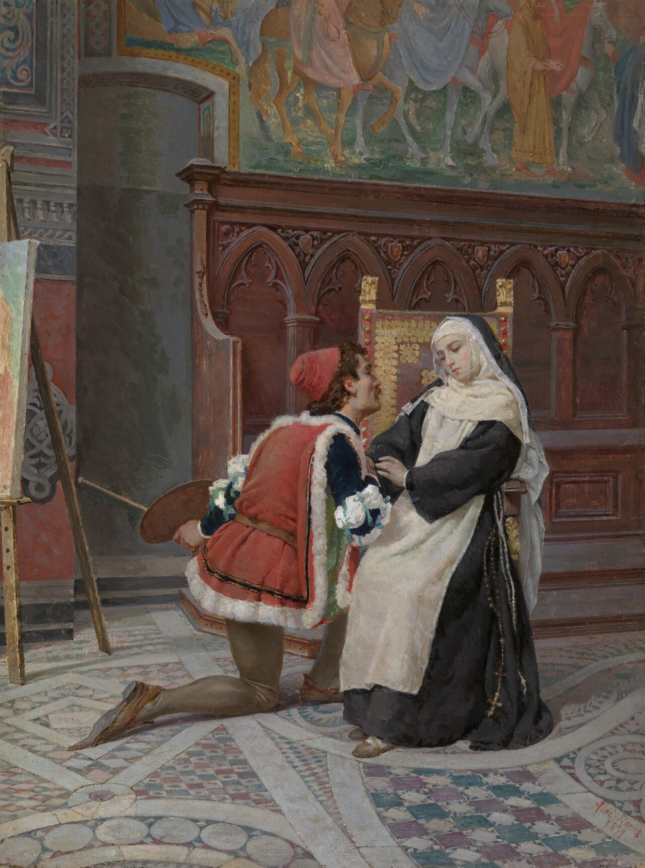 A Painter and His Model by Pietro Aldi