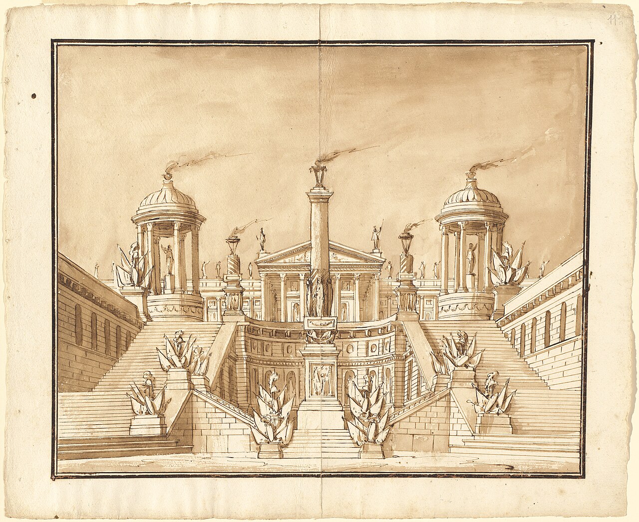 Fantasy of an Ancient Capitol with Trophies and Grand Staircases by Pietro Gonzaga