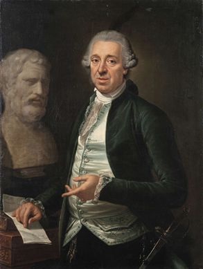 Portrait of Domenico de Angelis with the bust of Bias of Priene by Pietro Labruzzi