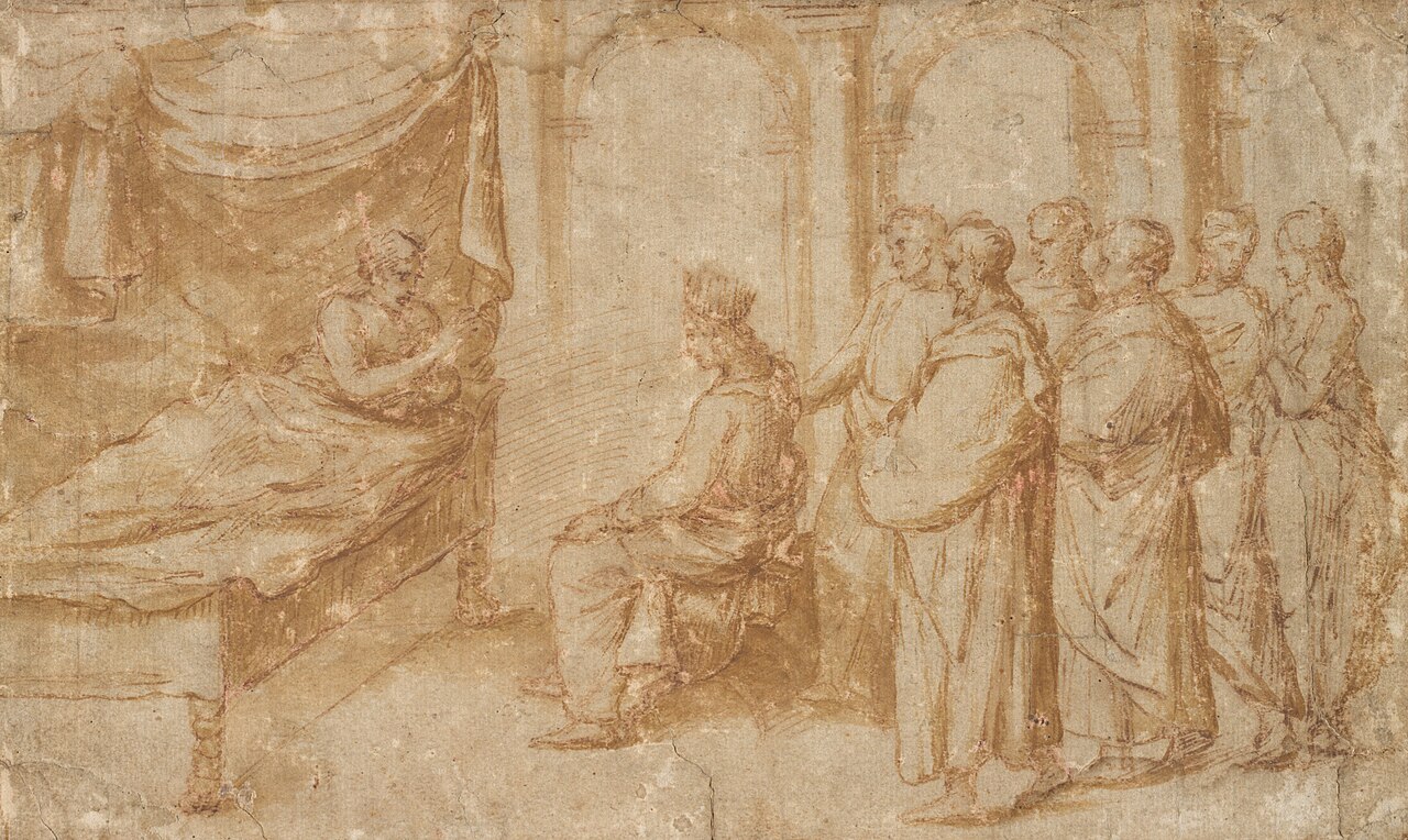 Solomon at the deathbed of King David by Pietro Santi Bartoli