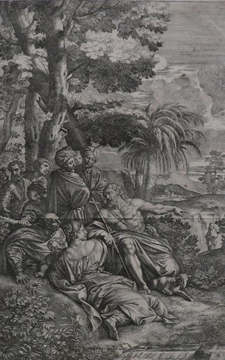St. John the Baptist Preaching, after Pietro Francesco Mola by Pietro Santi Bartoli