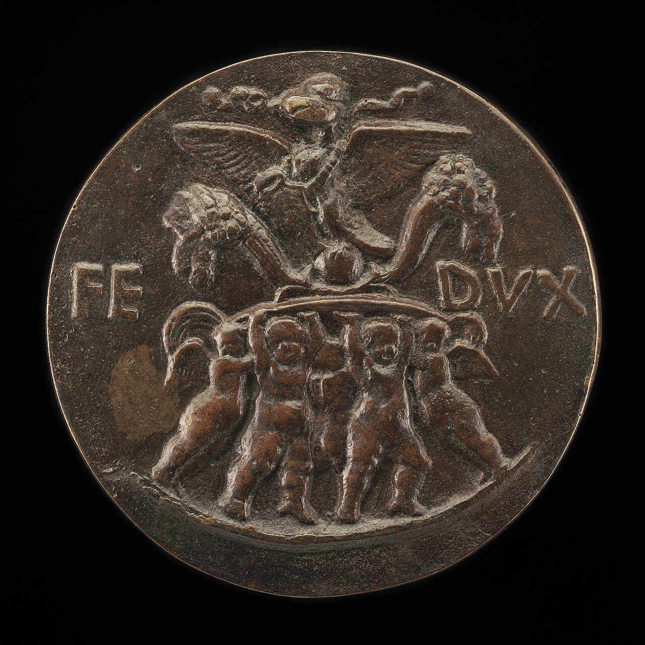 Cupids Supporting an Eagle and Cornucopias on a Shield [reverse] by Pietro Torrigiano