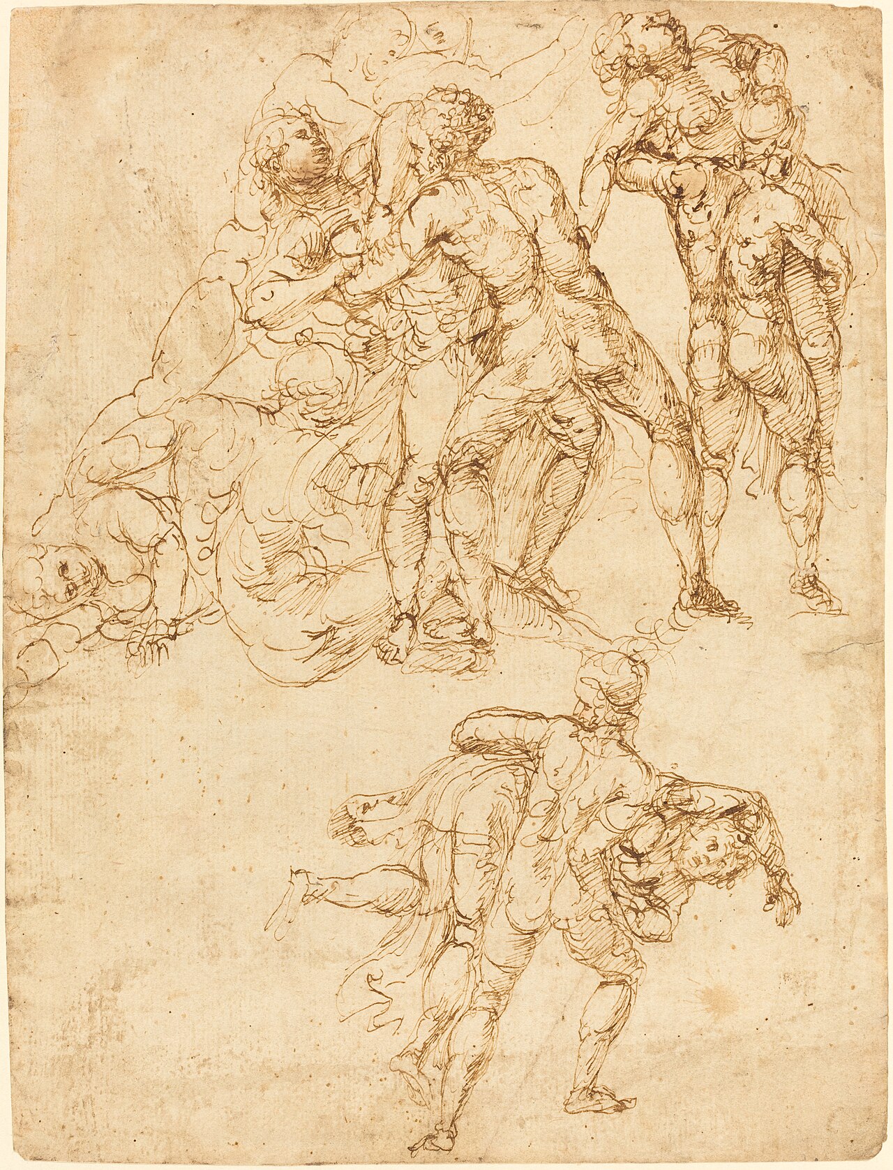 Studies for the Rape of the Sabine Women [verso] by Pirro Ligorio
