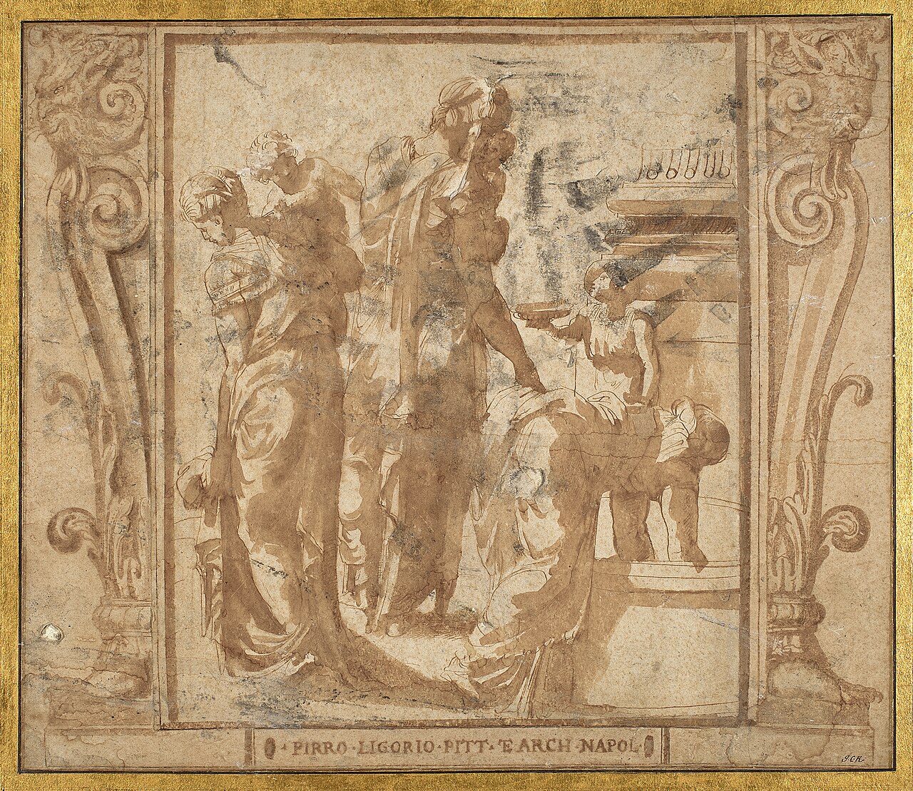 Women and Children at a Fountain by Pirro Ligorio