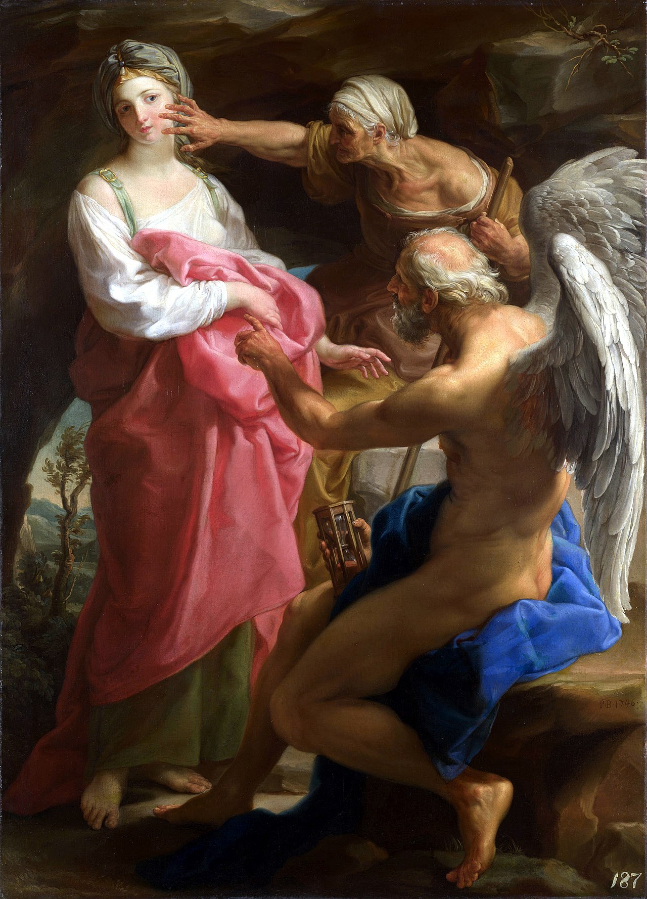 Time orders Old Age to destroy Beauty by Pompeo Batoni