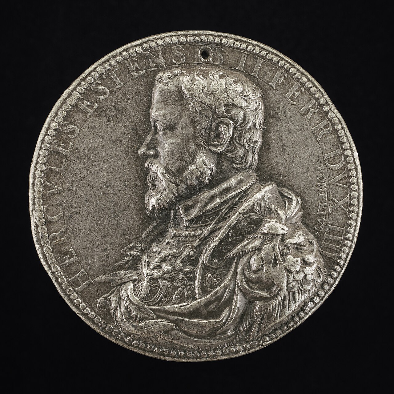 Ercole II d'Este, 1508-1559, 4th Duke of Ferrara 1534 [obverse] by Pompeo Leoni