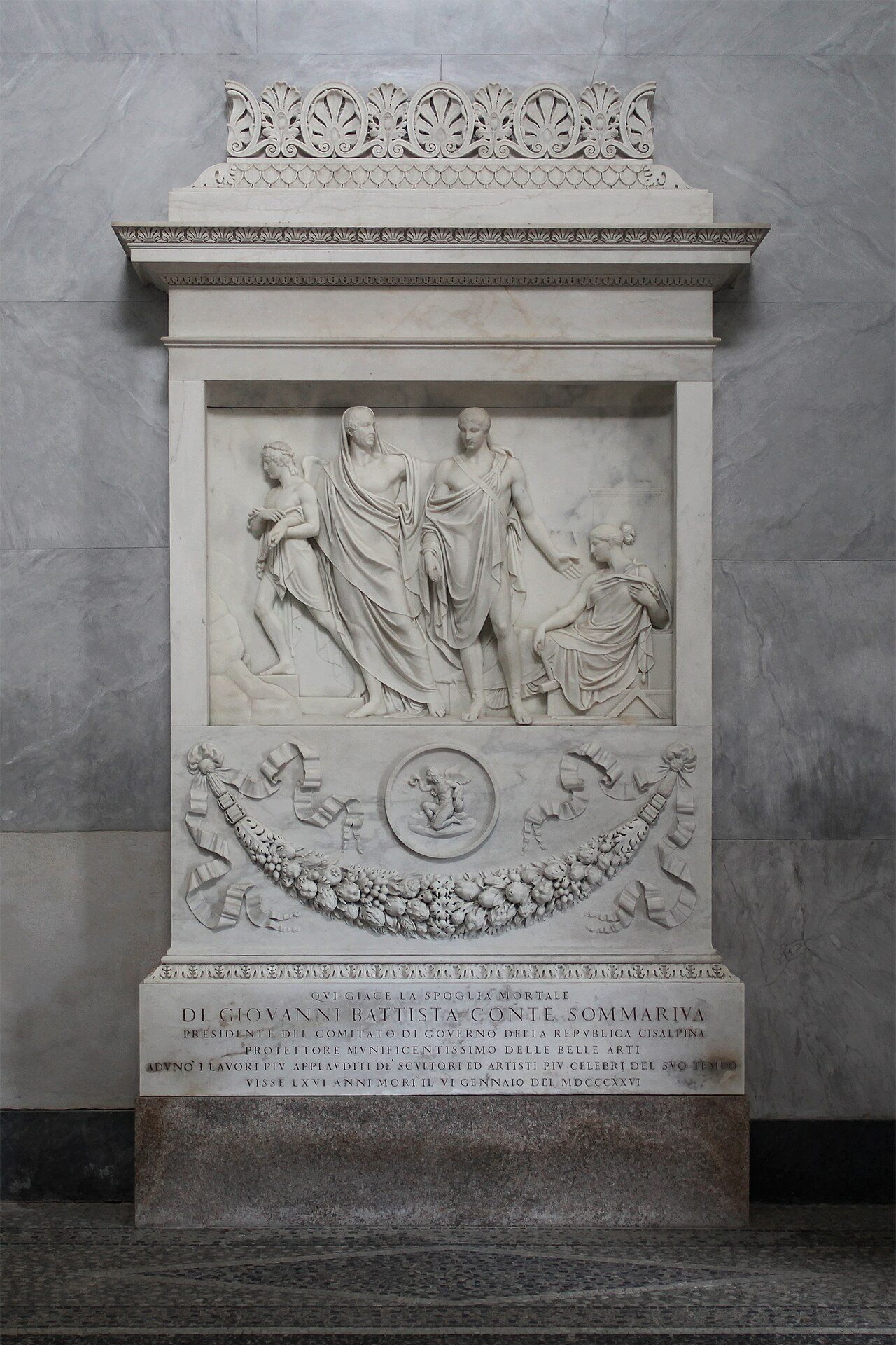 Monument of Giovanni Battista Sommariva by Pompeo Marchesi
