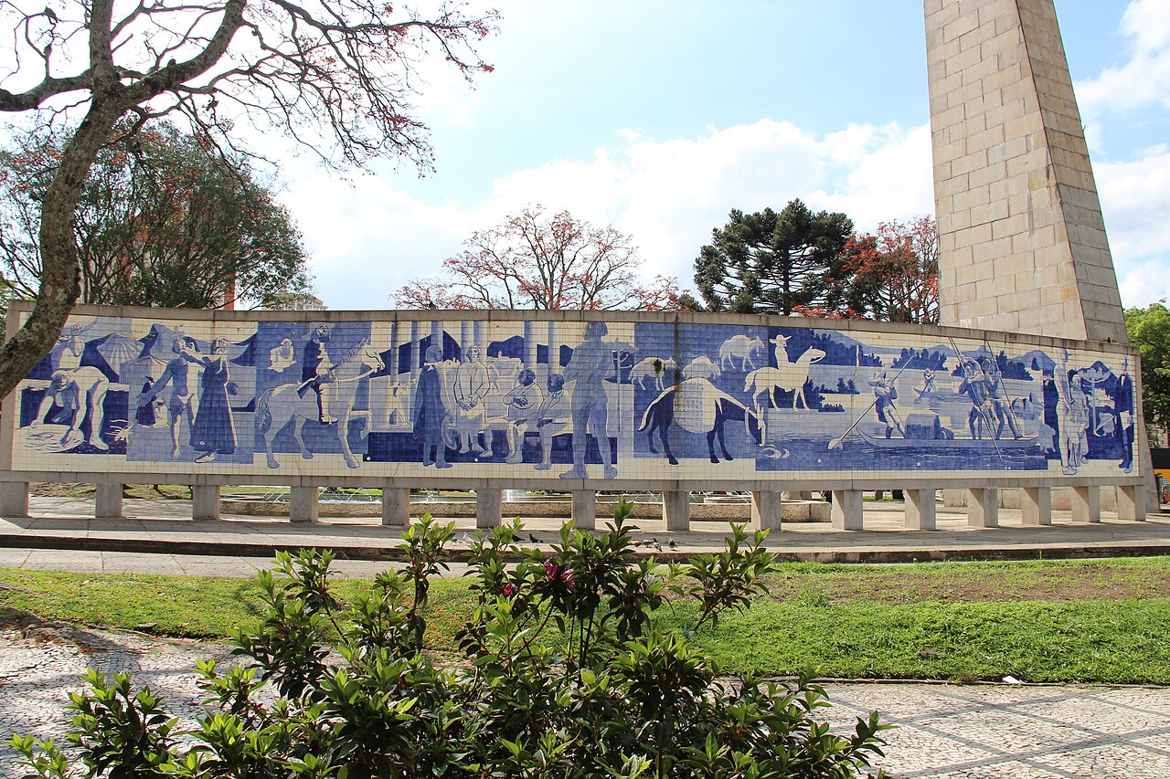 Tile panels of the 1º Centenário do Paraná by Poty Lazzarotto