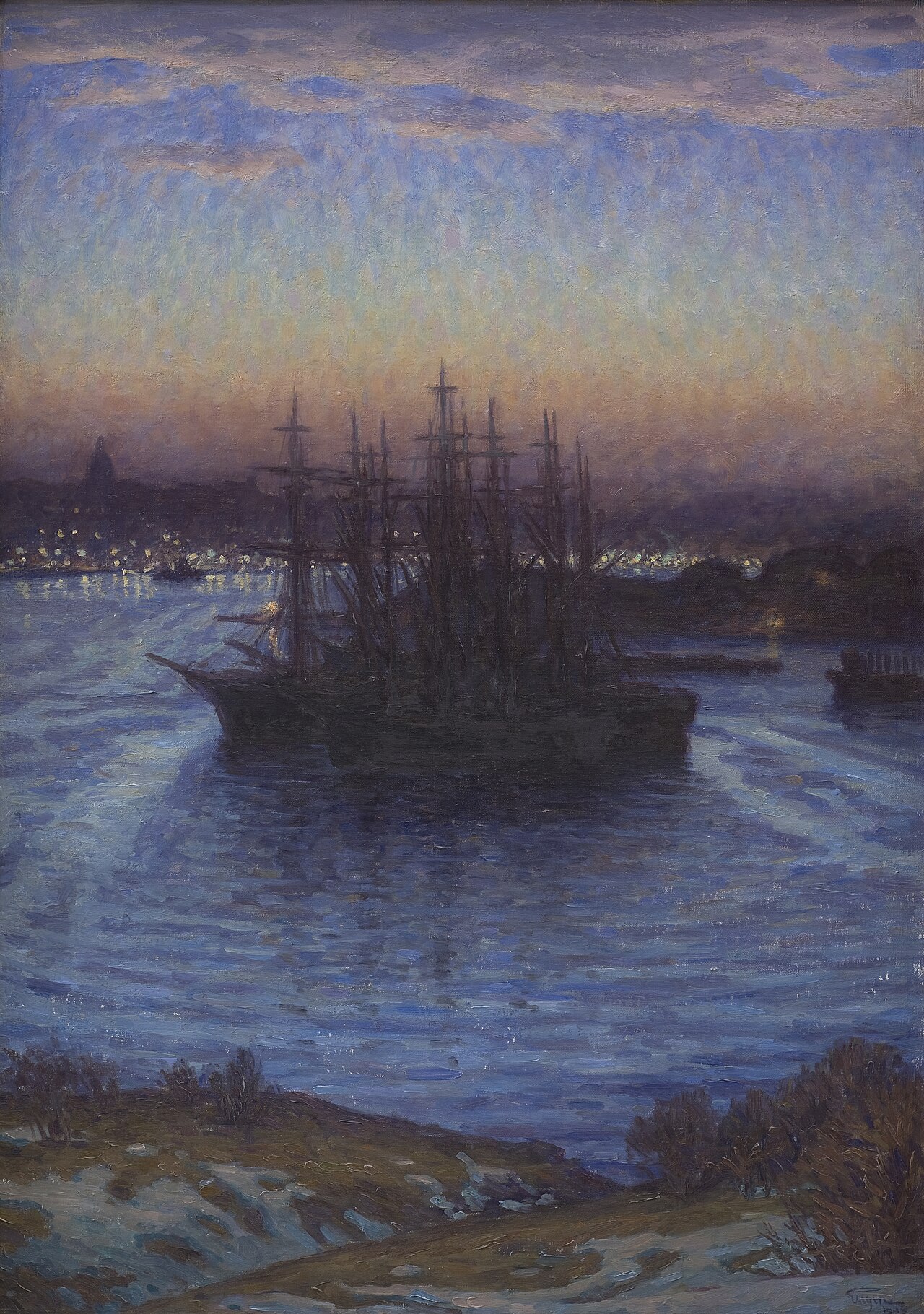 Ships at Anchor. Winter by Prince Eugen, Duke of Närke