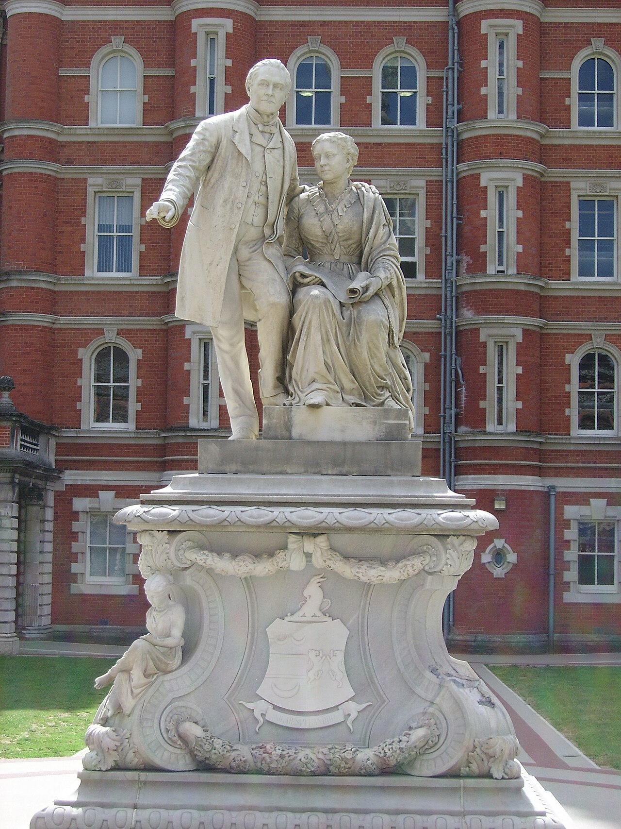 Royal Holloway College Statue In South Quadrangle by Prince Victor of Hohenlohe-Langenburg