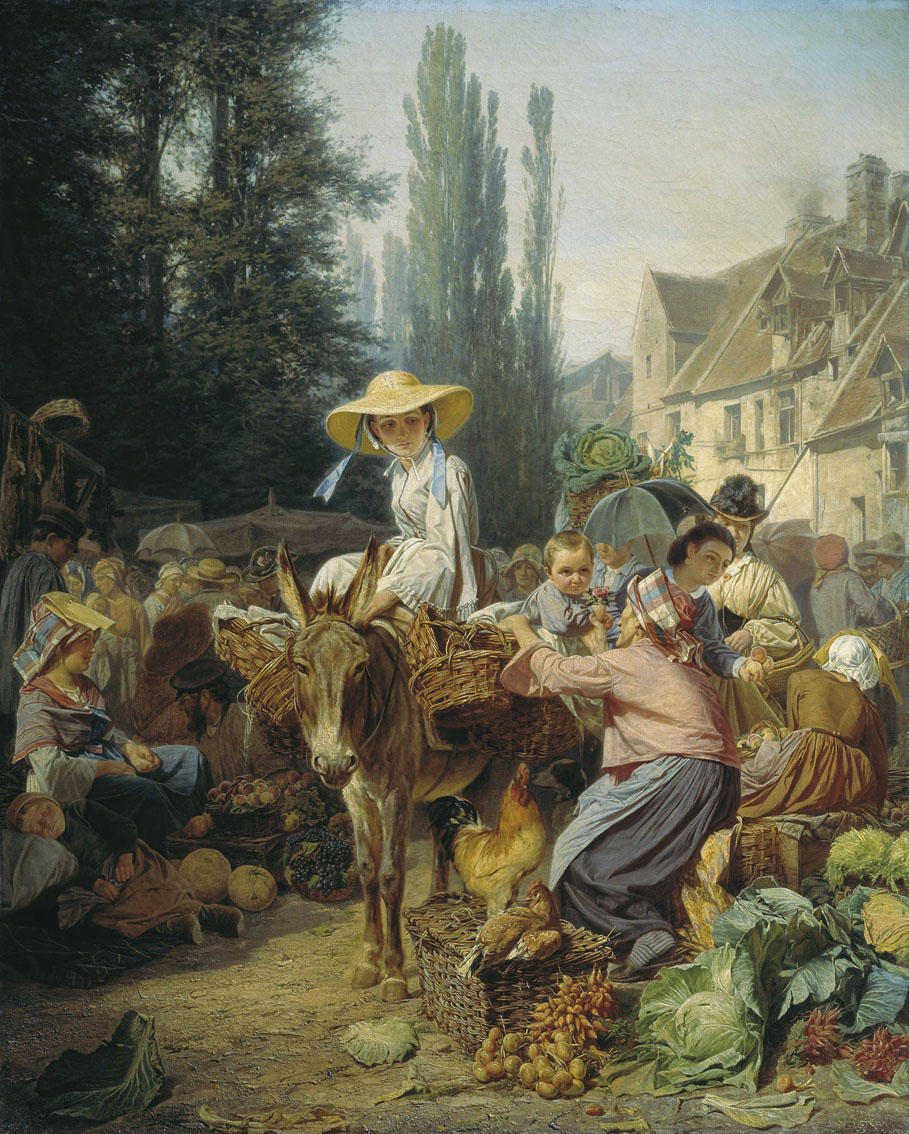 Market in Fontainebleau by Pyotr Gruzinsky