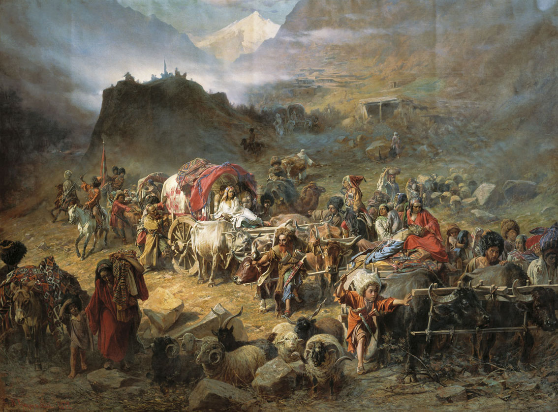 The Mountaineers Leave the Aul by Pyotr Gruzinsky