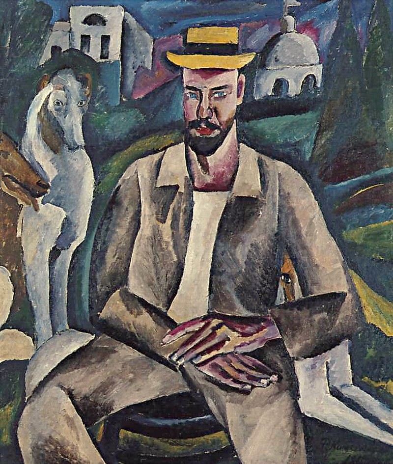 Portrait of the artist V. V. Rozhdestvensky by Pyotr Konchalovsky