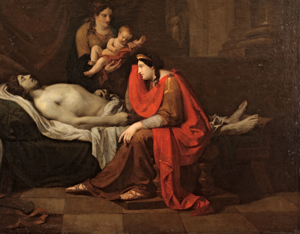 Andromache mourning killed Hector by Pyotr Sokolov