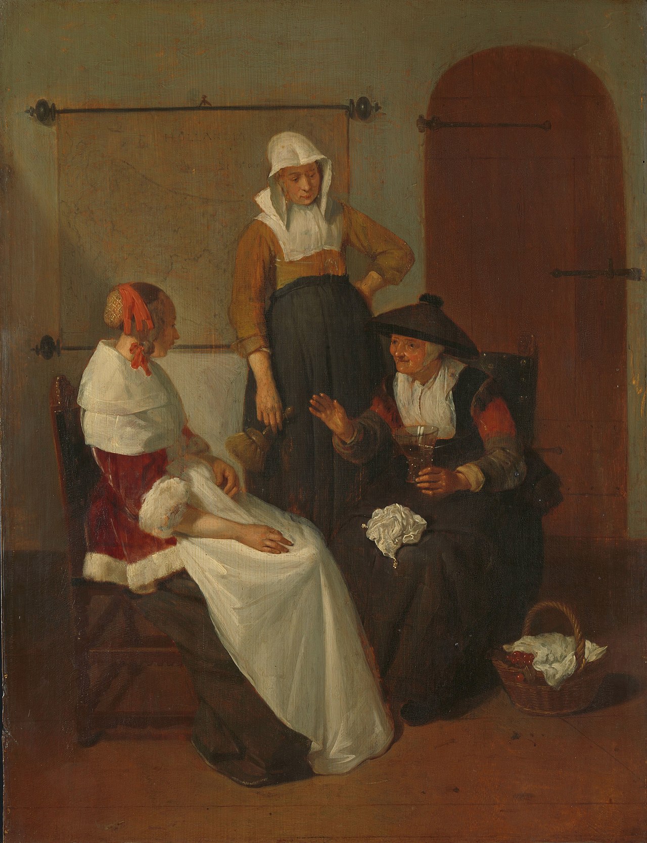 A confidential chat by Quirijn van Brekelenkam