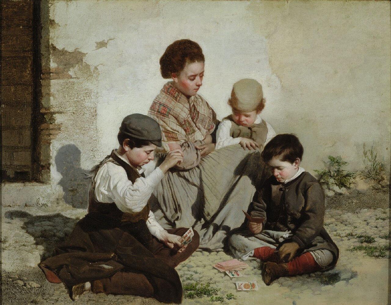 Kids playing with cards by Rafael Romero Barros