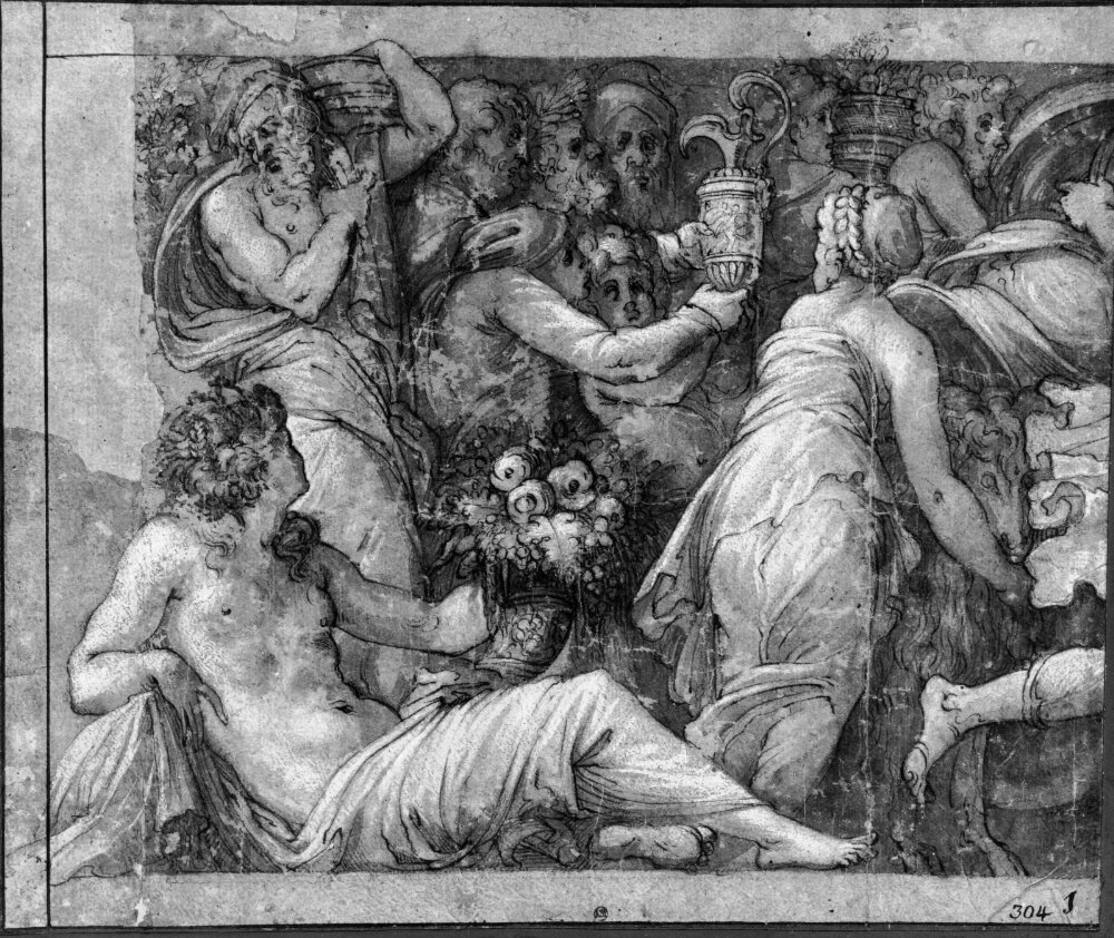 The killing of the Niobids: Bringers of offerings by Raffaellino da Reggio