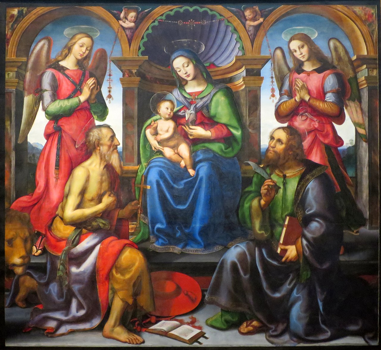 Madonna Enthroned with Saints and Angels by Raffaellino del Garbo