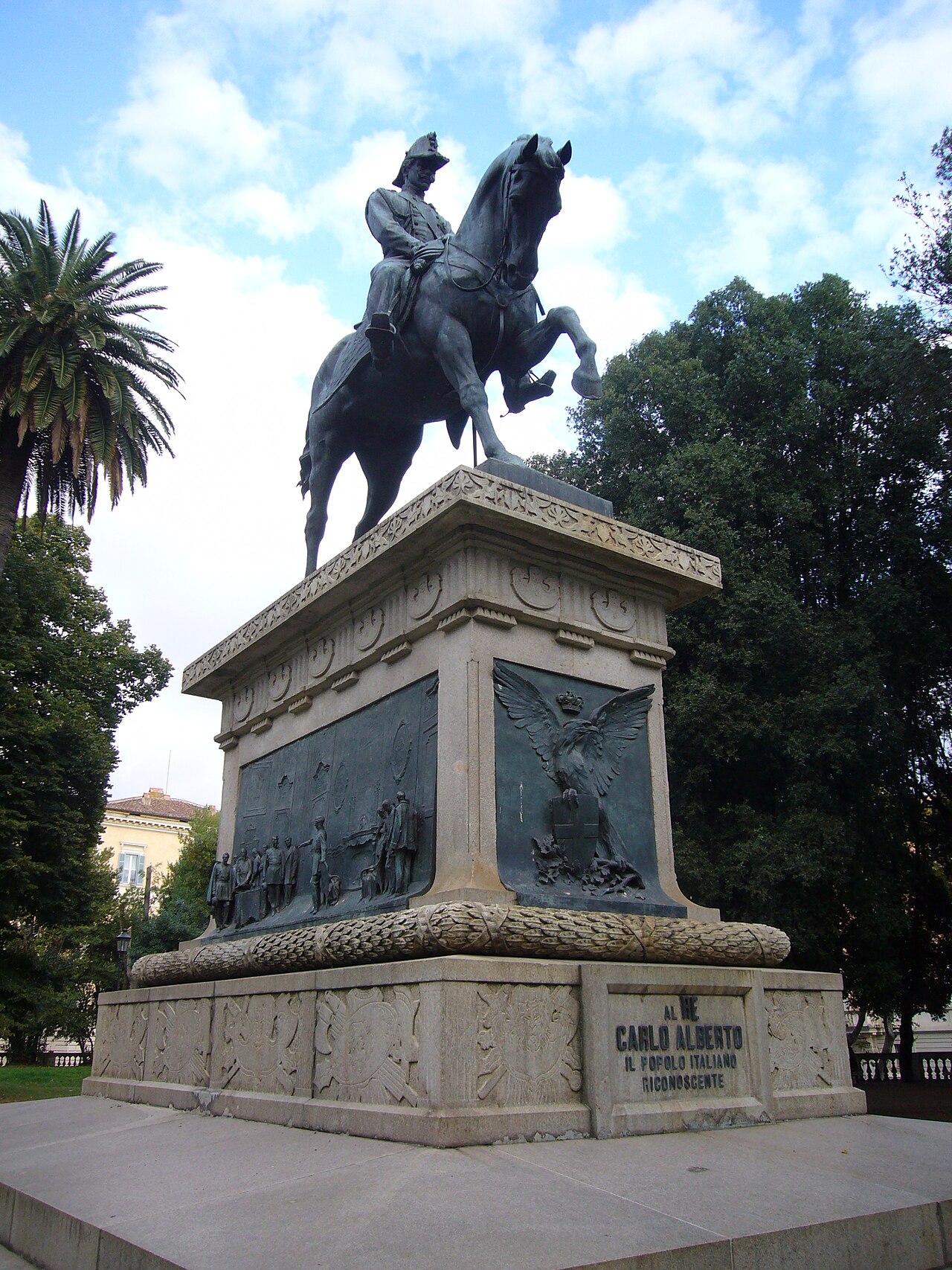 equestrian statue of Carlo Alberto by Raffaello Romanelli
