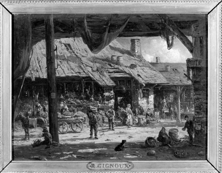 Market Scene by Régis François Gignoux