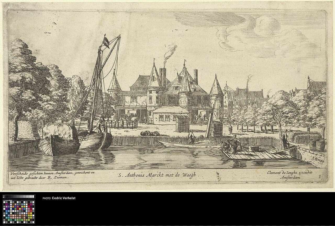 Saint Anthony Market with the weigh house by Reinier Nooms