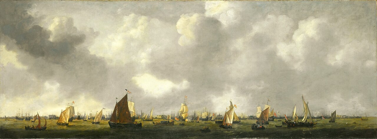 Shipping on the IJ by Amsterdam by Reinier Nooms