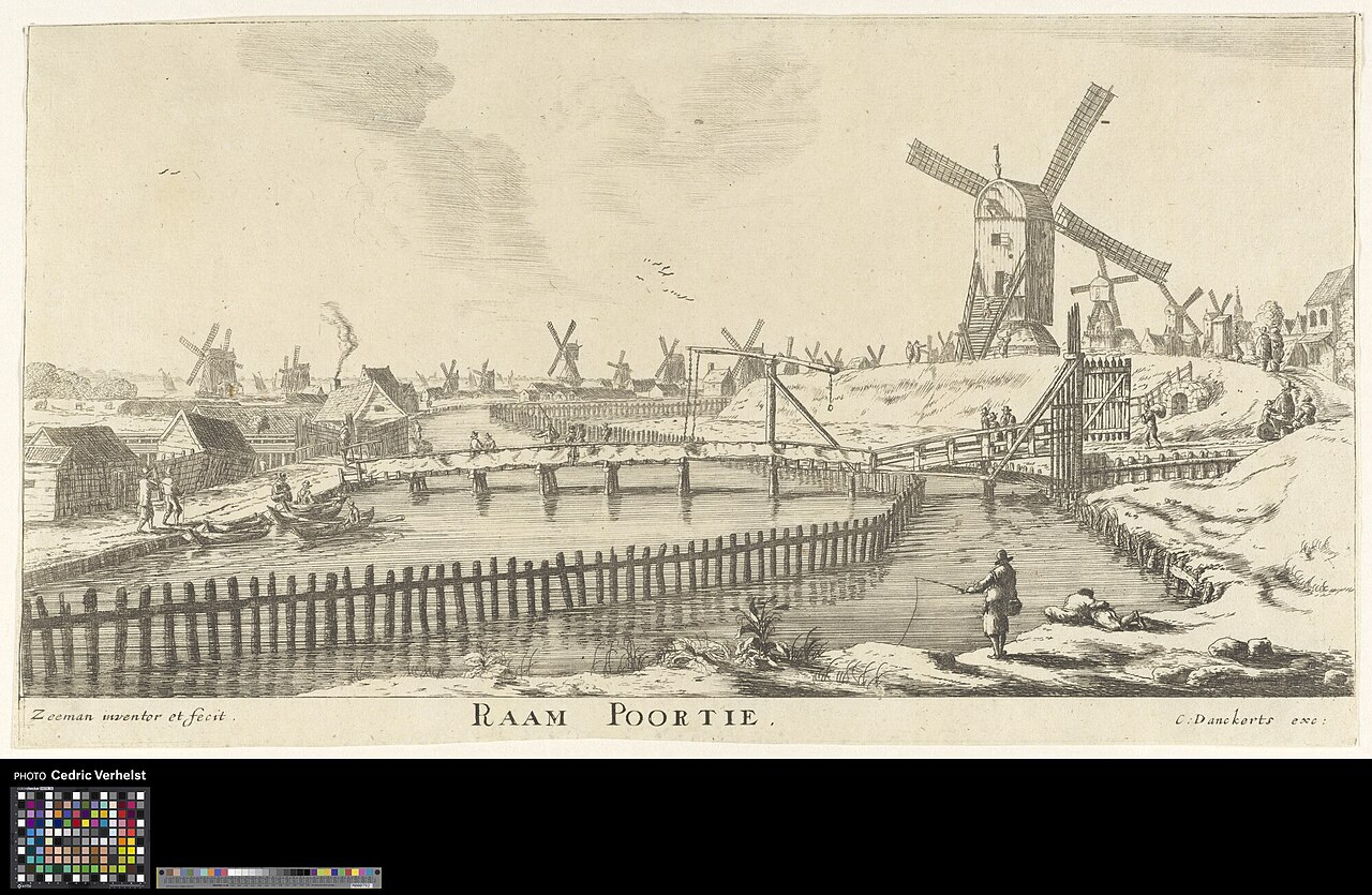 View on the Raampoort in Amsterdam by Reinier Nooms