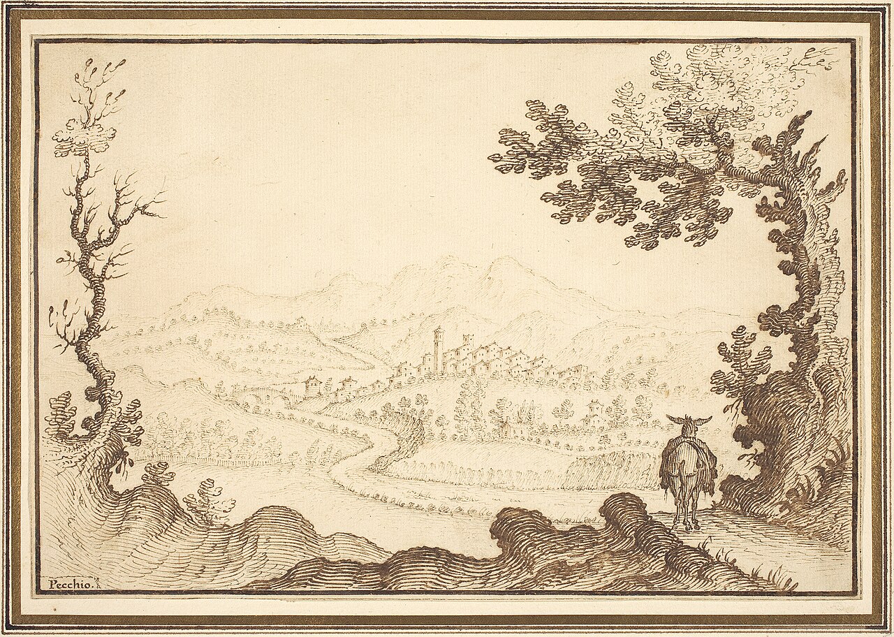A Landscape Near Pecchio by Remigio Cantagallina