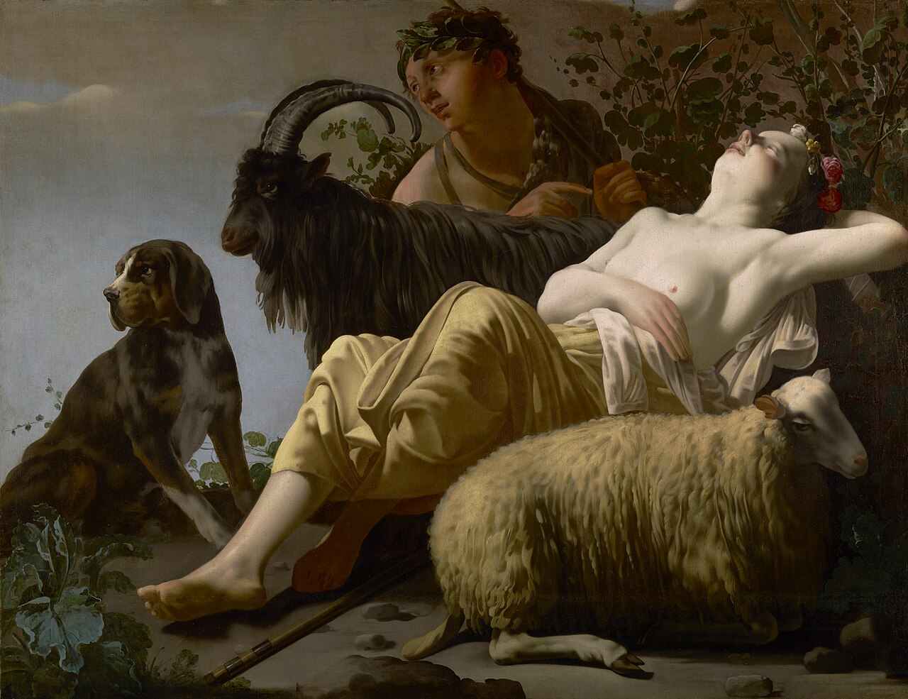 Shepherd and Sleeping Shepherdess by Reyer van Blommendael