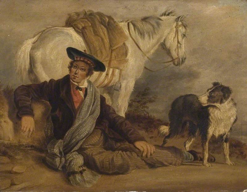 Man Reclining Accompanied by a Horse and a Dog* by Richard Ansdell