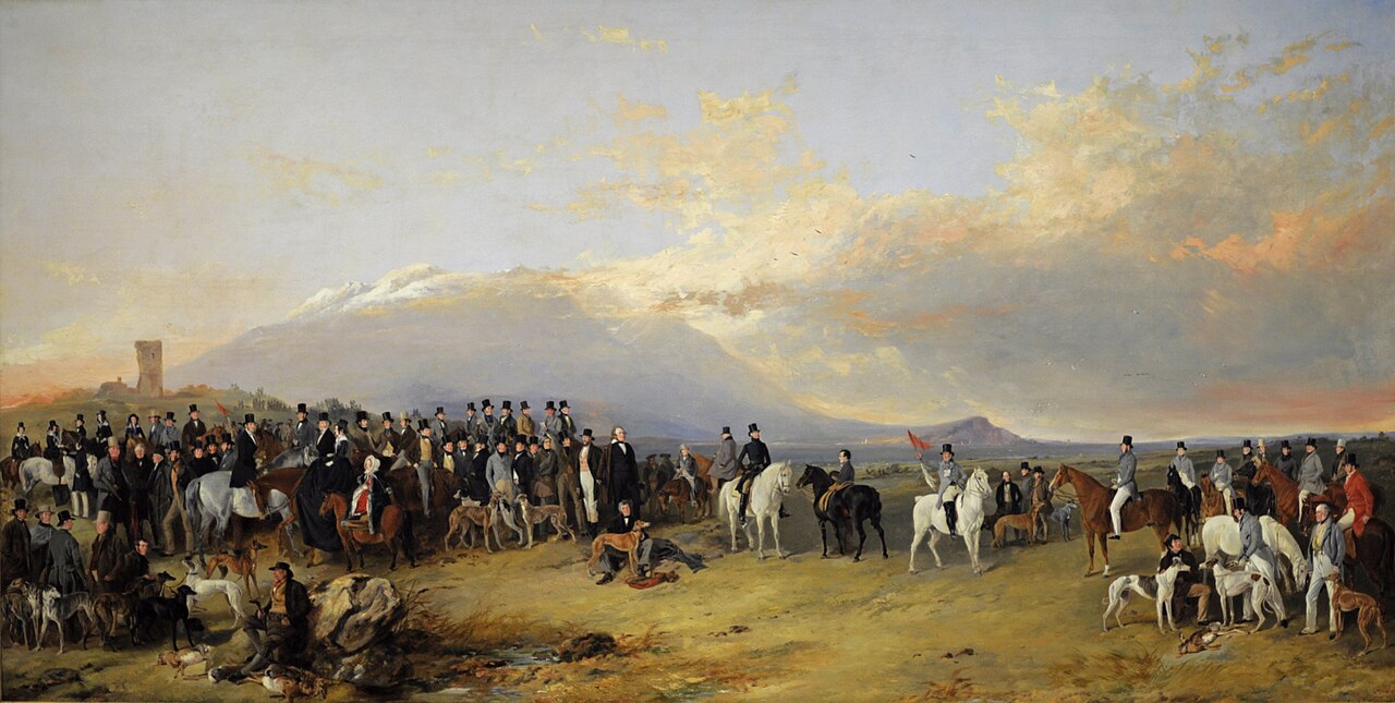 The Caledonian Coursing Meeting near the Castle of Ardrossan, the Isle of Arran in the Distance by Richard Ansdell