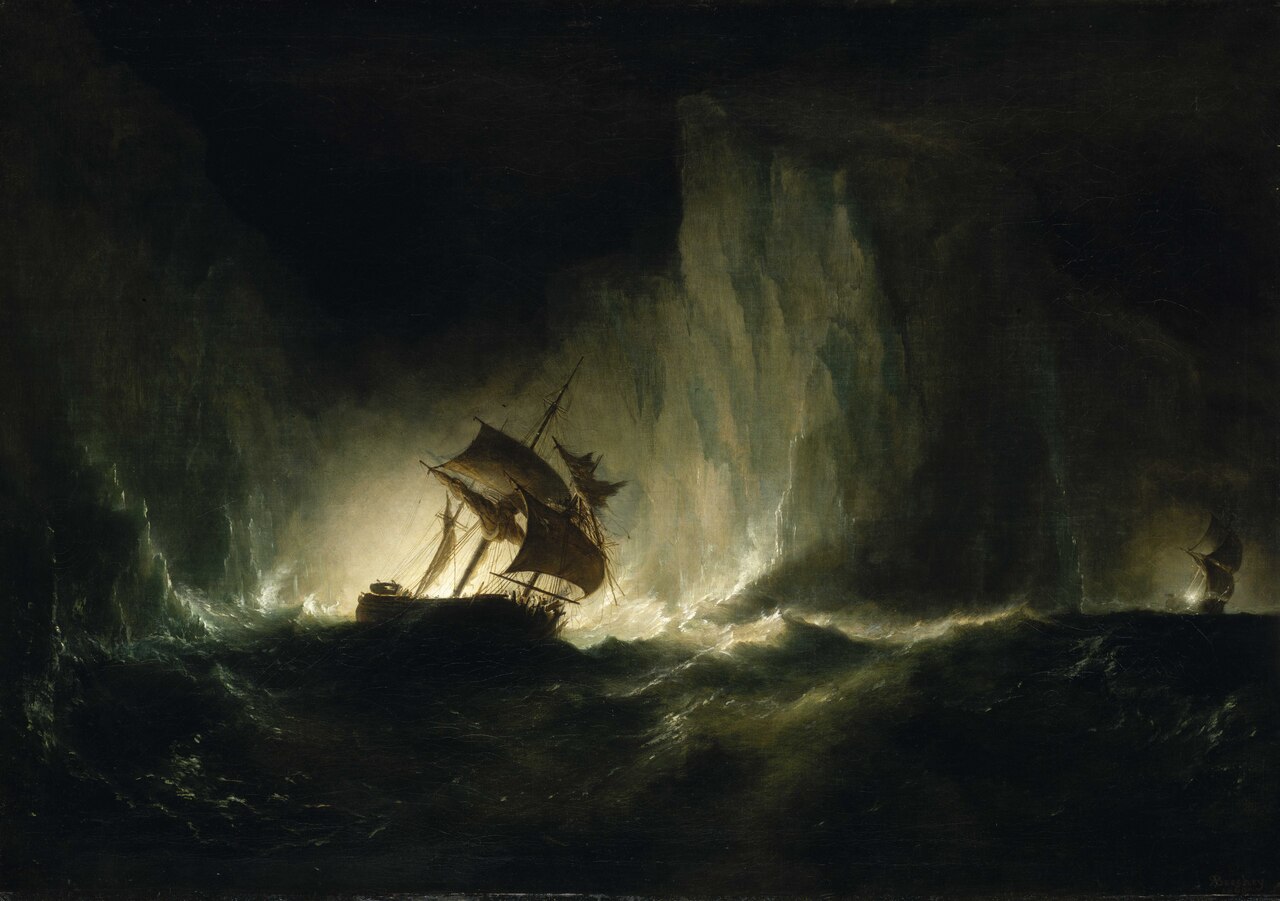 HMS 'Erebus' passing through the chain of bergs, 1842 by Richard Brydges Beechey