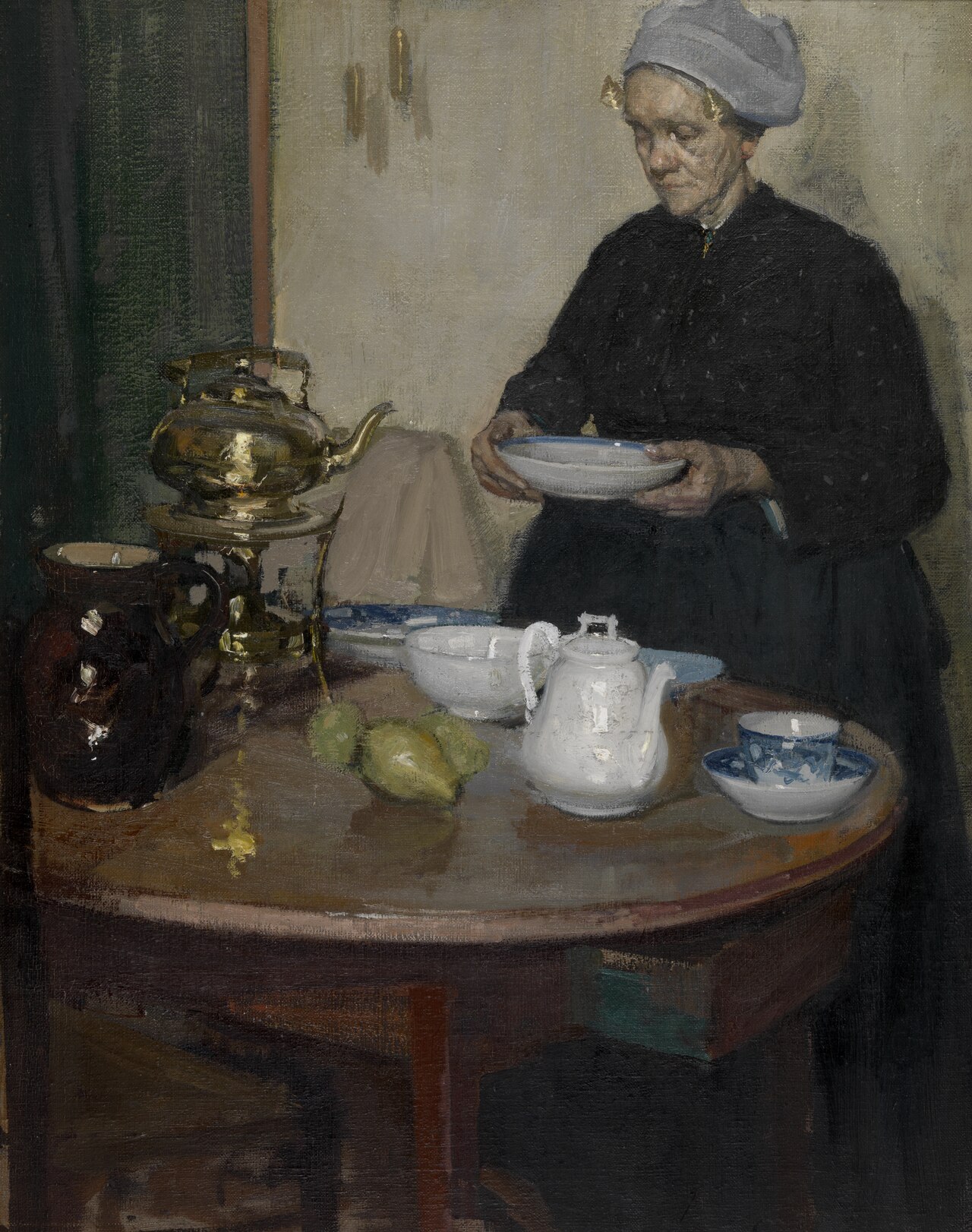 Woman at the table by Richard Edward Miller