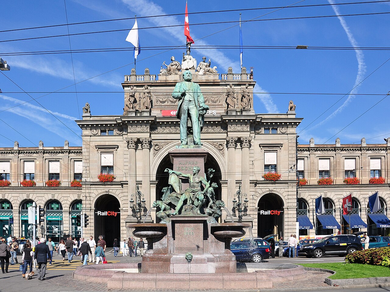 Alfred Escher memorial fountain by Richard Kissling