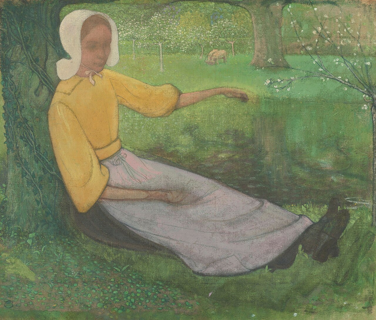 Woman of Huizen sitting under a Tree by Richard Roland Holst
