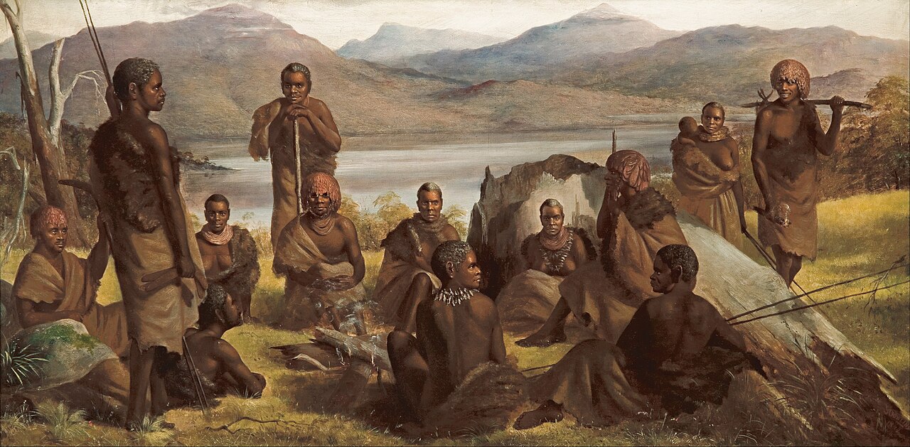 Group of natives of Tasmania by Robert Hawker Dowling